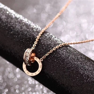 Roman Double Ring Necklace