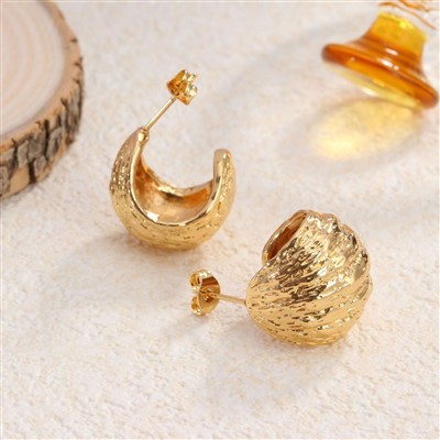 Lava Series Earrings Hong Kong Style Matte Texture Women's Design Round Balls