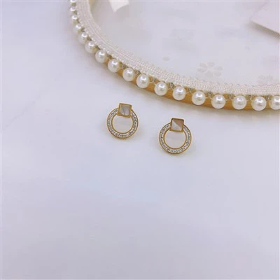 Gorgeous White Zircon And Shell Earrings